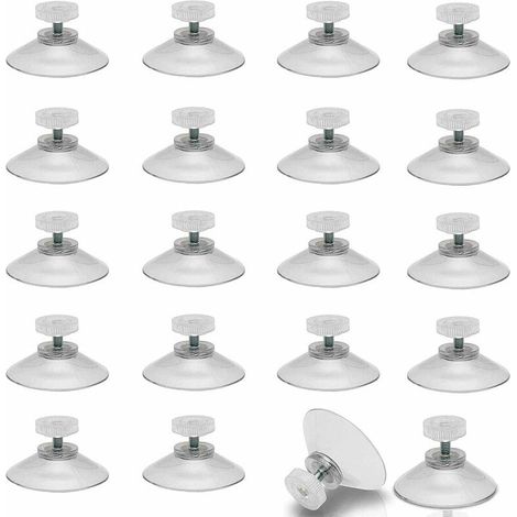 Filiyano-Lot de 20 ventouses à vis M5 de 41 mm, transparentes, sans crochets, pour pare-brise de voiture, camping-car ou fourgonnette. (1/5)