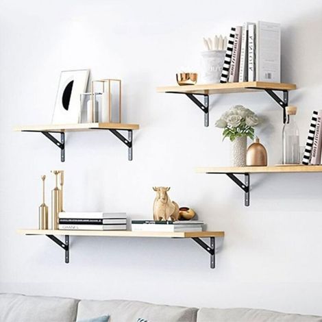 10pcs supports étagère – Acier laminé à froid 95x150mm – Noir – pour salon, chambre (1/4)