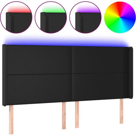 Maison Exclusive - Testiera a LED Nera 163x16x118/128 cm in Similpelle
