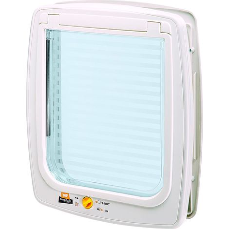 Ferplast SWING 15 Portina per cani grandi Ferplast SWING 15 con chiusura a 4 vie, indicatore di direzione elettronico e Wind Stopper. . Variante  - Misure: 41.2 x 9.6 x h 48.2 cm - Bianco
