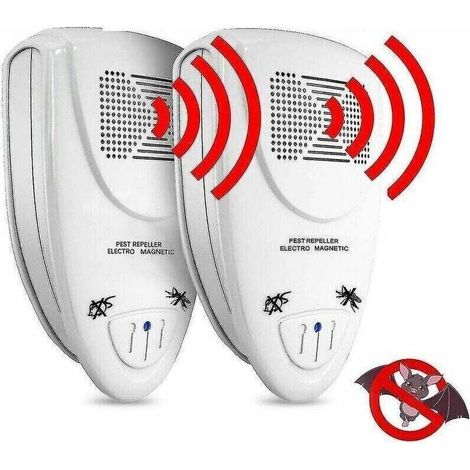 Répulsif à ultrasons anti-chauve-souris en 2 parties dans un pack double – éloigne les chauves-souris en 72 heures, conformément à la réglementation européenne