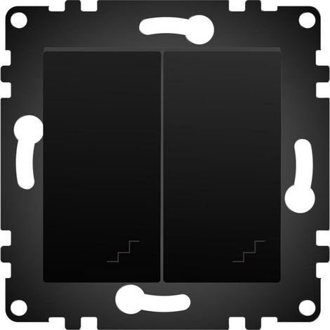 IluminaShop - Interruptor Empotrable Doble Conmutado Negro IP20 Serie wLux (1/3)