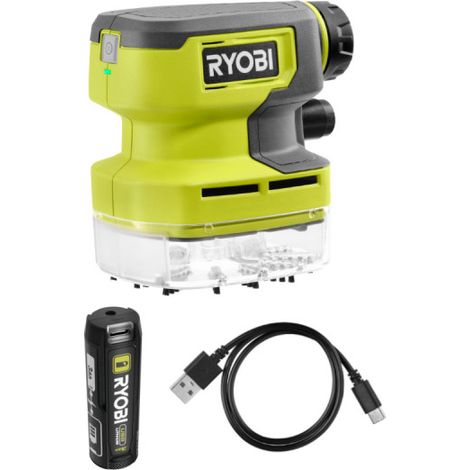 Confezione RYOBI 4V Compact Vacuum RDV4-0 - 1 batteria 3,0Ah - Cavo USB (1/5)