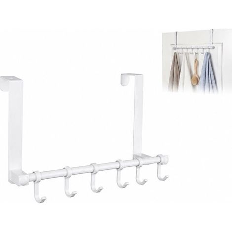 Crochets de porte robustes, lot de 6, résistants aux chocs, pour suspendre serviettes et vêtements, rangement pratique, blanc (1/4)