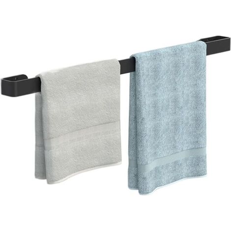 Porte-serviettes, barre à serviettes simple, carré noir (taille: 40cm) (1/3)