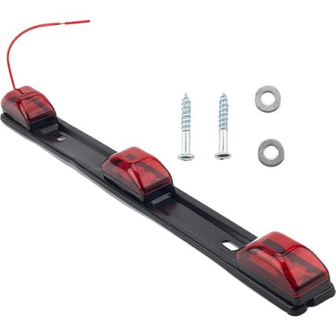 Barre lumineuse LED rouge de 14 pouces pour l'identification, avec feu de gabarit arrière et latéral pour camions et camping-cars. (1/5)