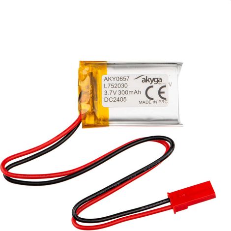 Batería Li-Po LP752030 Akyga AKY0657 3,7 V / 300 mAh PCM Conector JST de 2 pines 150 mm (1/3)