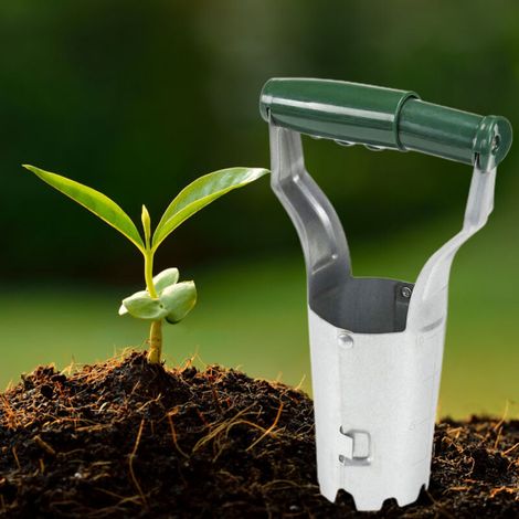 Outil de jardinage - Bulb Planter Premium - Plantation de bulbes de tulipes, narcisses, lys - Légère et anti-corrosion - Matériel métal + plastique vert - Taille 22x13x6cm