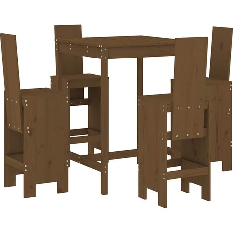 Maison Exclusive - 5-tlg. Gartenbar-Set Honigbraun Massivholz Kie