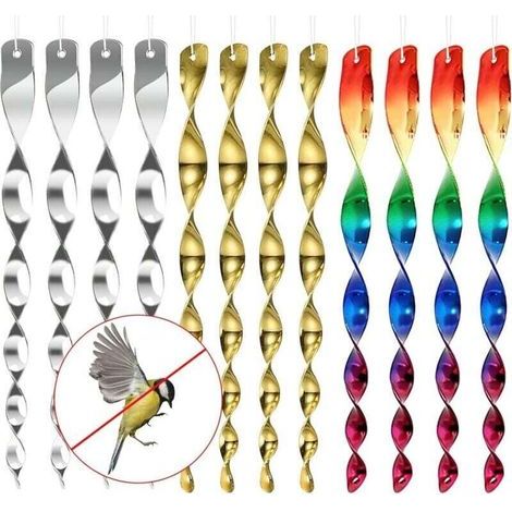 12 Vogelabwehrmittel, reflektierende Spirale, Anti-Vogel, reflektierendes Spiral-Insektenabwehrmittel, von DEBUNS (1/5)