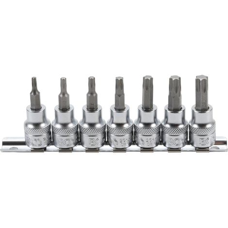 BGS Juego de puntas destornilladoras de vaso cuadradillo interior 10 mm (3/8") perfil en T (para Torx) T15 - T50 7 pzs. - 5108 (1/2)