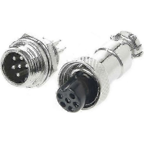 Connecteurs métalliques mâles et femelles pour panneaux de câbles aéronautiques, 12 mm, 2/3/4/5/6 broches, Gx12 6 broches (1/5)