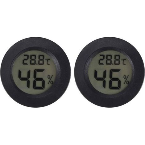 Hygromètre Thermomètre - LCD Numérique Rond - Mesure Humidité 10-90 % et Température -50 à 70 ℃ - Pour Maison Bureau Incubateur - 2 Pièces (1/4)