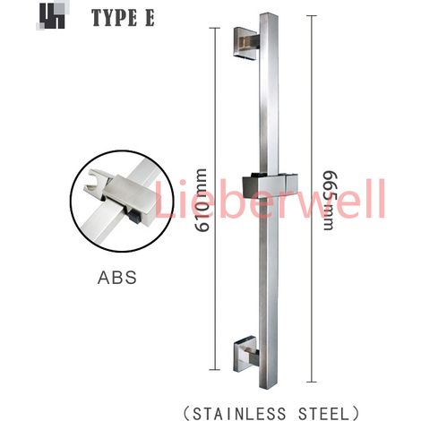Barre marketde douche en acier inoxydable SUS304, support de pommeau de douche réglable, rond et carré brossé, dernier modèle (1/5)
