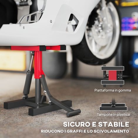 Support Alzamoto en Acier 150kg, Plateau Rouge Antidérapant, Hauteur Ajustable (1/5)