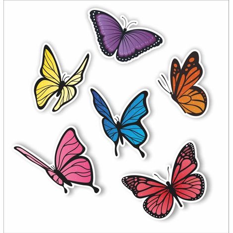 Decorazioni per finestre bifacciali - Farfalle 02 6 pezzi