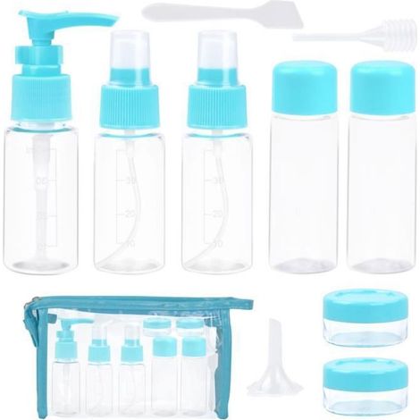 10 Reiseflaschen, transparente, leere Reiseflaschen für flüssige Kosmetik mit Aufbewahrungsbeuteln