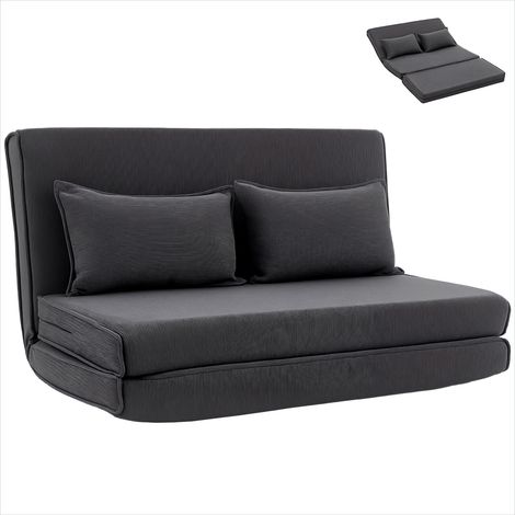 SunJet Canapé, sofa, Gris foncé, -lit pliant 2 places en velours - Réf. EFHKS4OWL8Q5 (1/5)