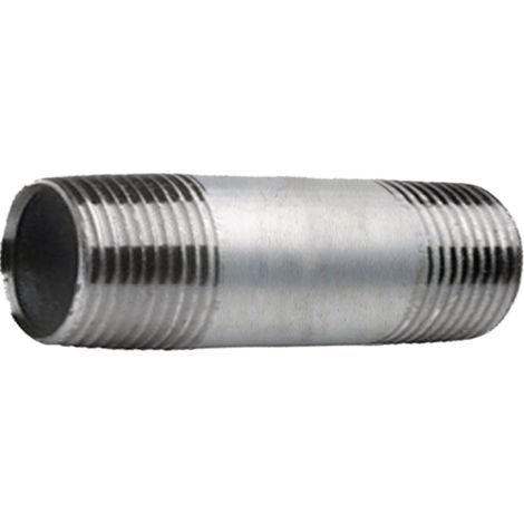 Raccord de tuyau, mamelon galvanisé, 1 pouce, 150 mm