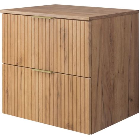 Mobile lavabo, Rovere Craft, 60 x 57 x 46 cm, maniglia oro + Piano (1/5)