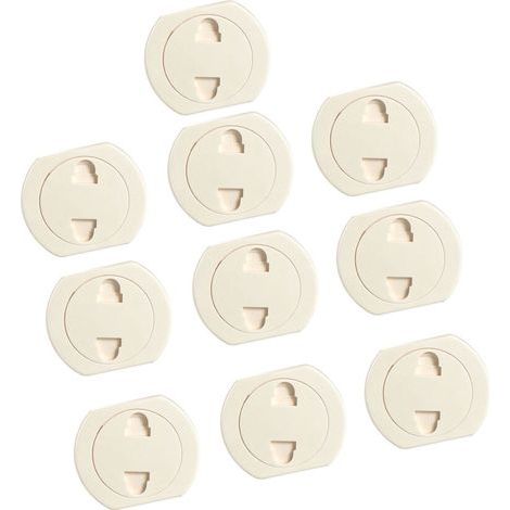 Couvercles de prise de sécurité en plastique, 10 pièces,-2 trous (1/2)