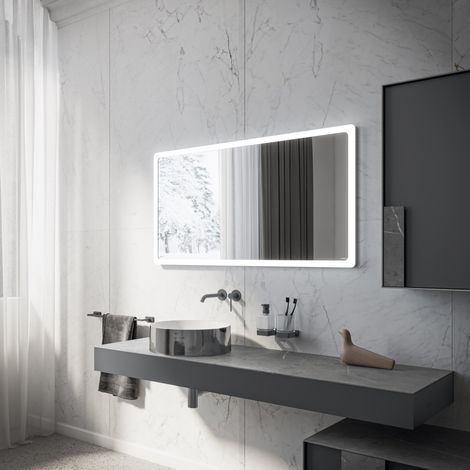 Inda - LED-Spiegel Portole Easy 100x64cm mit satiniertem Glasrand