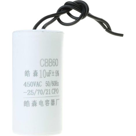 Condensateurs de démarrage moteur CBB60 450 V CA pour machine à laver : hautes performances et fonctionnement stable (10 µF) (1/5)