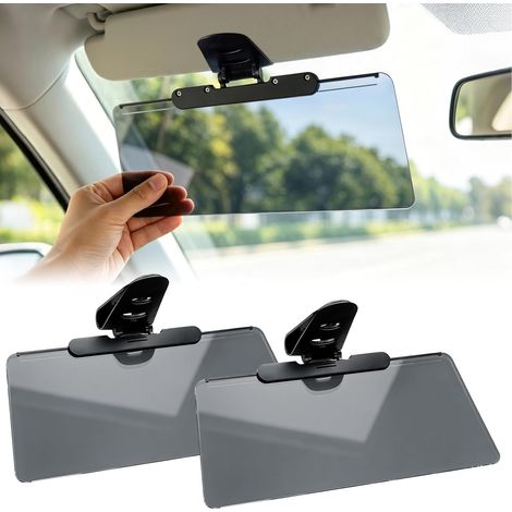 Paquete de 2 extensores de visera parasol para coche, viseras parasol polarizadas antirreflejos universales, extensores de visera parasol ajustables para coche con placas parasol. (1/4)