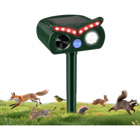 Répulsif Chat Ultrason, Effaroucheur Oiseaux Ultrasons Solaire, Repulsif Chat Exterieur Ultrason Étanche, Ultrason Chat, Repulsif Rat Exterieur, Éloigne Efficacement Chats, Souris et Nuisibles (B) (1/5)