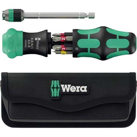 Set di cacciaviti a bussola Wera Kraftform Kompakt 25 RA-R con custodia, 6 pezzi, con inserti e manico ergonomico