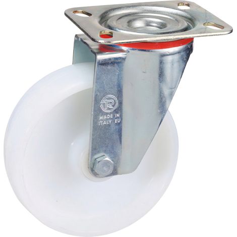 Roue industrielle Nylon Plate 80 mm.