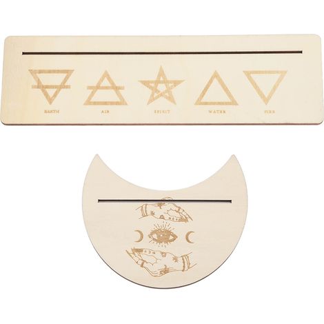 2-teiliger Tarotkartenständer aus Holz, Mond- und Rechteckfuß, stabile Kartenpräsentation (1/5)