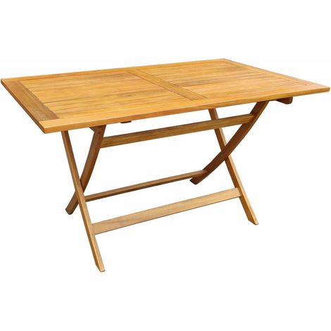 TAVOLO LEGNO DI ACACIA RETTANGOLARE PIEGHEVOLE CM. 140X80X72