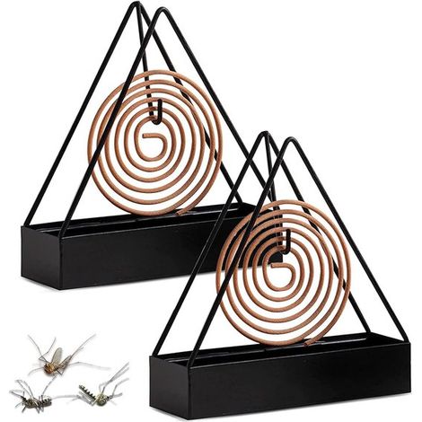 Supporto a spirale per zanzare, 2 pezzi: supporto a spirale in metallo per il controllo delle zanzare in giardino, piscina e terrazzo. (1/5)