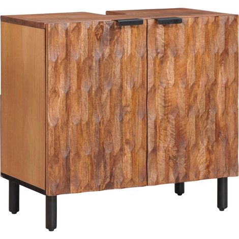 Waschbeckenschrank Braun 62 x 33 x 58 cm Massivholz Mango