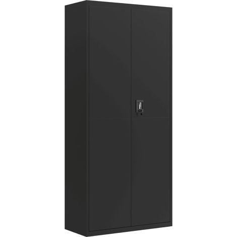 Maison Exclusive - Armario archivador de acero negro 90x40x200 cm