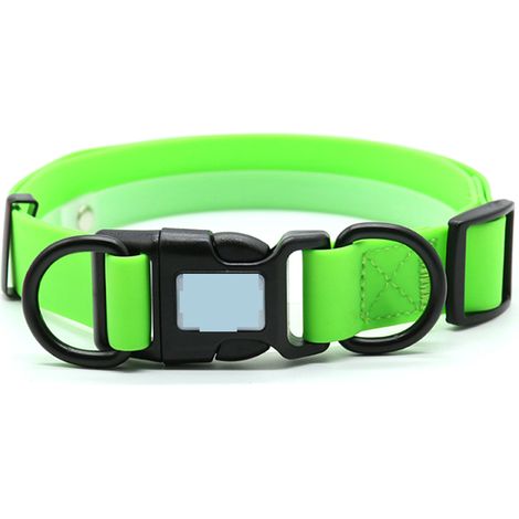 Collier Pour Chien Imperméable Réfléchissant En Polyester Enduit De Pvc Ajustable Pour Promenade Extérieure Taille Unique (1/5)