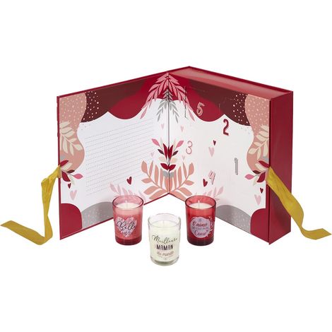 Coffret Cadeau Calendrier 5 Bougies Parfumées Spécial Maman (1/4)