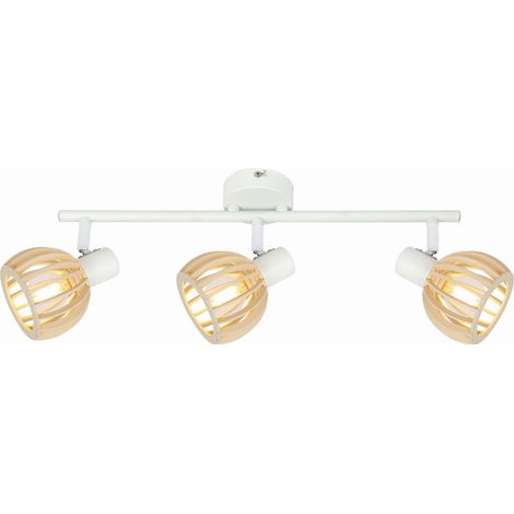 Plafoniera Candellux ATARRI bianca/legno MDF 3xE14 58cm