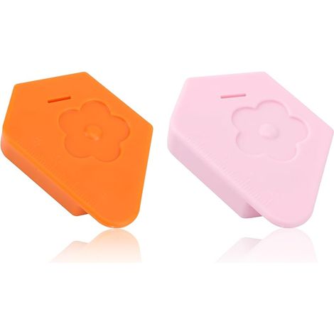 2pcs Guides de Couture Magnétiques pour Machine à Coudre, Multifonctionnels Guide d'Ourlet Polygonal avec Échelle Universel Guide de Machine à Coudre (Orange, Rose) (1/5)