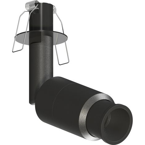 Micro Zoom Recessed 2W Faretto a incasso LED 15°-36° 3000K Nero Opaco - Proiettore orientabile per vetrine e gioielleria - Beneito & Faure