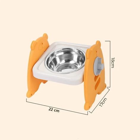 Erhöhter Edelstahlnapf mit Bambusständer für Hunde und Katzen, verstellbarer Futter- und Wasserspender, Zubehör für die Tierfütterung (1/5)