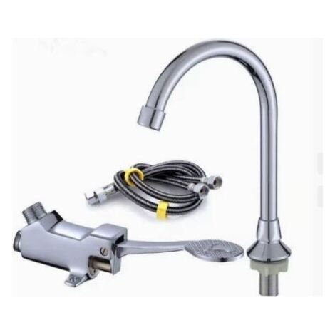 QORVA-Mitigeur de lavabo robinet à pédale ensemble de robinets de lavabo de laboratoire médical/de salle de bains,de