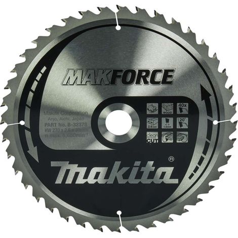 Makita - Sägeblatt Holz, 270x30 mm, 40 Zähne B-32378