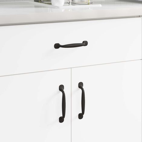 Möbelgriff 2 pcs Schwarz 130 x 19,4 x 22,3 mm Aluminium