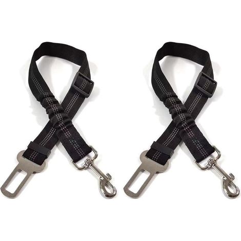 Hunde-Autogeschirr, zweiteiliges Brustgeschirr mit Stoßdämpfung und Karabiner, elastische Polsterung, geeignet für alle Fahrzeugtypen, geeignet für alle Hunde und Katzen.