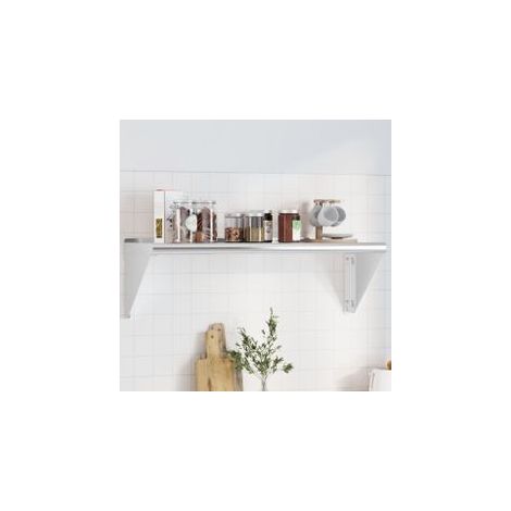 Étagère murale 100x30x31 argenté acier inoxydable (1/5)