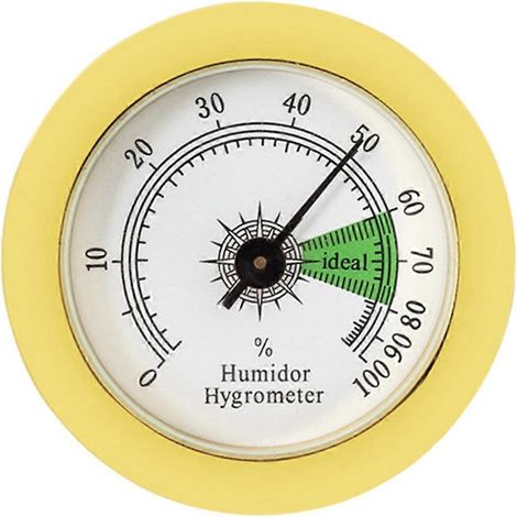Mini-Hygrometer 50 mm, rundes Zigarren-Hygrometer für Humidore, Gitarren- und Geigen-Zigarrenboxen, Tabakboxen, Haushalts-Hochpräzisions-Feuchtigkeitsmesser, Tabak-Humidor