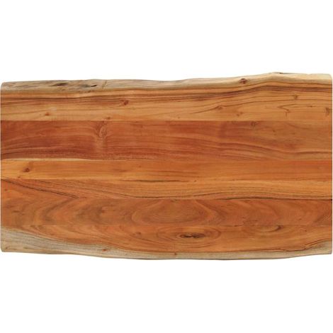 Tischplatte 100x60x3,8cm Rechteckig Massivholz Akazie Baumkante