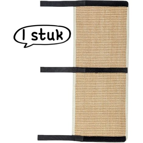 Tapis à griffer pour chat en sisal avec structure en forme de pied de table 25 x 50 cm griffoir portable pour aider le chat à faire ses griffes couleur lin (1/5)